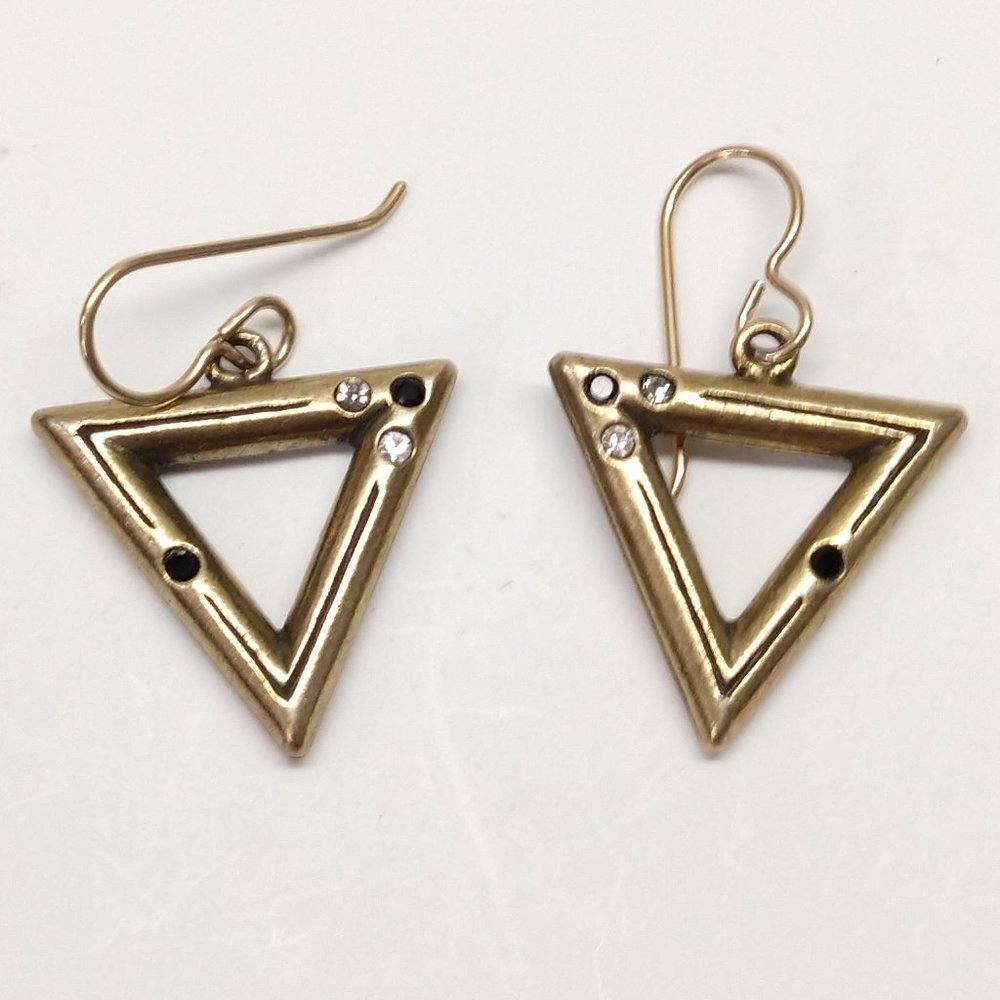 Patricia Locke Gold Tone Earring Signed